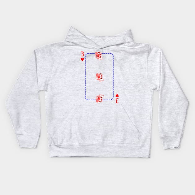 3 of hearts Kids Hoodie by M[ ]